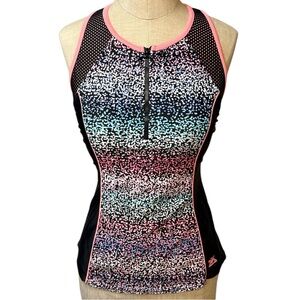 ZeroXposur Women’s Swim Tank Top Size M Multicolor Racerback Athletic Swimwear